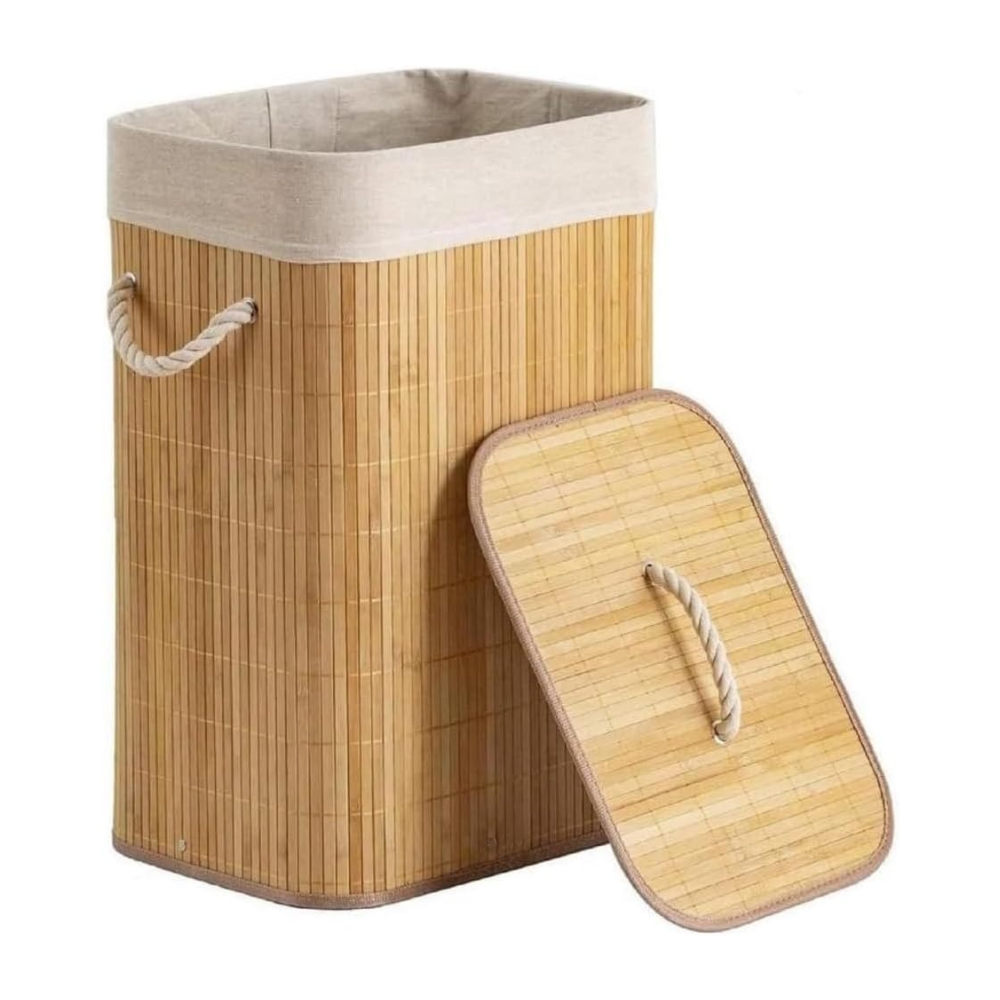 Cesto De Roupas De Bambu