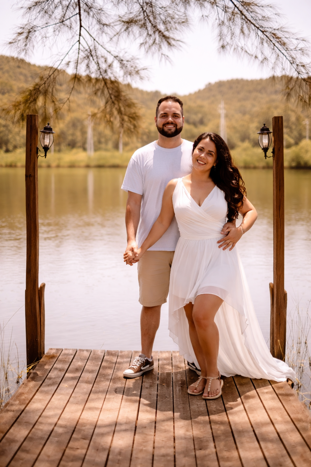 Casal apaixonado no final da tarde